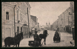 AK Pskow, Oktoberstrasse Mit Pferdeschlitten Im Winter  - Russland