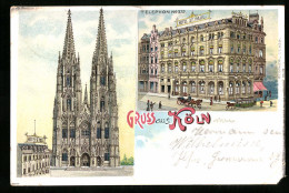 Lithographie Köln, Dom Und Hotel St. Paul  - Koeln