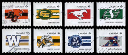 Canada (Scott No.2559-66 - CFL Teams) (o) Roulette / Coil Set Of 8 - Usados