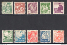 1941 Portogallo - Costumi Regionali, N. 616/625 - 10 Valori - MH* - Autres & Non Classés