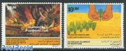 Mauritania 1985 Against Dryness 2v, Mint NH, History - Nature - Transport - Various - Animals (others & Mixed) - Birds.. - Sapeurs-Pompiers