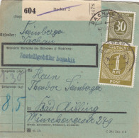 Paketkarte 1946: Dachau Nach Bad Aibling, Besonderes Formular - Cartas & Documentos