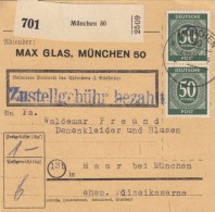 Paketkarte 1947: Max Glas München Nach Haar, Damenkleider, Selbstbucher - Cartas & Documentos