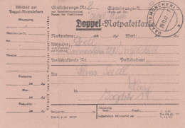 Paketkarte 1947: Doppel-Notpaketkarte, Gaimersheim Nach Haar - Cartas & Documentos