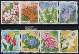 Japan 2005 Shinshu & Hokuriku Flowers 2x4v [:::], Mint NH, Nature - Flowers & Plants - Unused Stamps