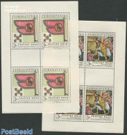 Czechoslovkia 1969 Praha Burg 2 M/ss, Mint NH, History - Flags - Art - Paintings - Andere & Zonder Classificatie