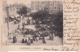 Y11-92) ASNIERES - LE MARCHE - JOUR DE MARCHE - HABITANTS - ETALS - 1902 - ( 2 SCANS ) - Asnieres Sur Seine