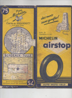 Carte MICHELIN N°75 Bodeaux-Tulle     1955   (PPP47497) - Carte Stradali