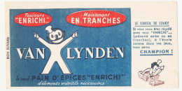 Buvard 19.9 X 10 Le Pain D'épices VAN LYNDEN En Tranches Avec Les Conseils De Couky - Honigkuchen-Lebkuchen