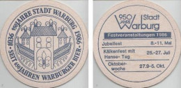 5000497 Bierdeckel Rund - Warburg - 1986 - 950 Jahre Stadt - Beer Mats