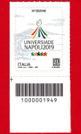 Nuovo - MNH - ITALIA - 2019 - 30 Edizione Universiade Napoli 2019 – Logo – B Zona 2 50 G. - Barre 1949 - Códigos De Barras