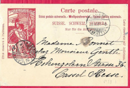 SVIZZERA - INTERO CARTOLINA POSTALE U.P.U. (MICHEL P33) DA "GENEVE*20,IX.05*/EXP.LETTR" PER CASSEL - Entiers Postaux