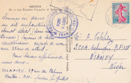 CARD  MENTON MARCA  FRONTIERE  FRANCO - ITALIANA    PONT ST.LOUIS - Covers & Documents