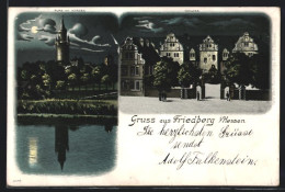 Mondschein-Lithographie Friedberg I. Hessen, Burg Und Schloss  - Friedberg