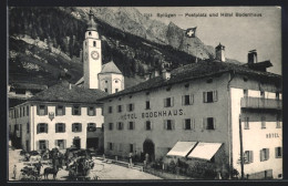 AK Splügen, Postplatz & Hotel Bodenhaus  - Splügen