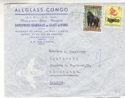 République Du Congo - Lettre De 1964 - Oblit Leopoldville - Gorille - Fleurs - - Briefe U. Dokumente