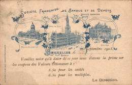 N°4540 W -carte Publicitaire Société Française De Banque Et De Dépôts -Bruxelles - Banche