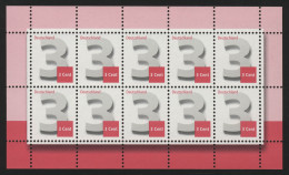 2964 Drei-Cent-Ergänzungswert, Zehnerbogen Postfrisch ** Postfrisch - 2001-2010