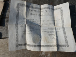 Diplôme De Bachelier Es Lettres Sur Velin Au Nom Du Roi En 1828 Au Sieur Danet De Josselin Académie Rennes Bretagne ExtA - Diplome Und Schulzeugnisse