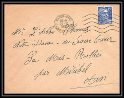 5342 N°886 Marianne De Gandon 1951 Saône-et-LoireMacon Gare Pour L'Abbé Thomas Miribel Ain Lettre (cover) - 1945-54 Marianne Of Gandon