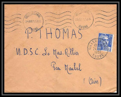 5305 N°886 Marianne De Gandon 1951 Rhône Lyon Pour L'Abbé Thomas Miribel Ain Lettre (cover) - 1945-54 Marianne Of Gandon