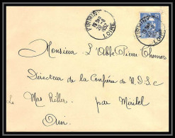 5282 N°886 Marianne De Gandon 1952 Loire FIRMINY Pour L'Abbé Thomas Miribel Ain Lettre (cover) - 1945-54 Marianne Of Gandon