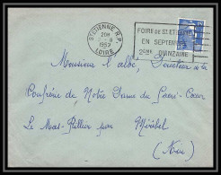 5257 N°886 Marianne De Gandon 1952 Loire Saint Etienne Pour L'Abbé Thomas Miribel Ain Lettre (cover) - 1945-54 Marianne (Gandon)