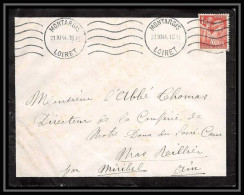 5896 TYPE Iris N° 652 1944 LoireT MONTARGIS Pour L'Abbé Thomas Miribel Ain Lettre (cover) - 1939-44 Iris