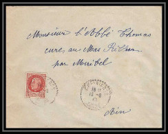 5827 Petain N° 517 1943 Loire CHEVRIERE Cachet Perlé Pour L'Abbé Thomas Miribel Ain Lettre (cover) - 1941-42 Pétain