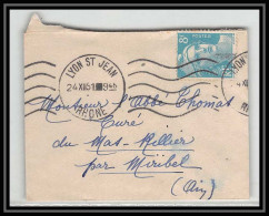 5653 Marianne De Gandon 1951 Rhône Lyon ST JEAN Pour L'Abbé Thomas Miribel Ain Lettre (cover) - 1945-54 Marianne Of Gandon