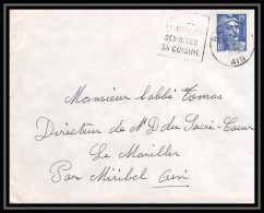 5407 N°886 Marianne De Gandon 1952 Ain HOPITAL DE BELLEY Pour L'Abbé Thomas Miribel Ain Lettre (cover) - 1945-54 Marianne Of Gandon