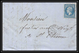 6940 LAC Loriol Drome LM2a Convoyeur Lyon Rhone Marseille 1860 N 14 Napoleon 20c TB St Etienne Loire France Lettre - Spoorwegpost