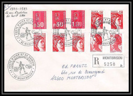 6494/ France Lettre (cover) Montbrison Loire 7/5/1983 Superbe Affranchissement Rouge Bequet Sabine Marianne - 1971-1976 Marianne Van Béquet