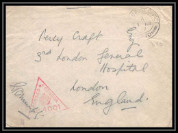 9124 Grande Bretagne Great Britain London Hopital 1917 Censure Censor Guerre 1914/1918 France Lettre Cover - Oorlog 1939-45