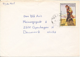 Syria Cover Sent Air Mail To Denmark 29-10-1990 Single Franked - Syria
