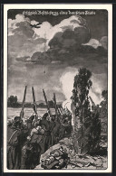 Künstler-AK Erfolglose Beschiessung Einer Deutschen Taube, Französische Soldaten Feuern Aus Schützengraben  - 1914-1918: 1st War