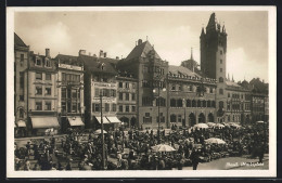 AK Basel / Bâle, Le Marché, Marktplatz Mit Marktständen  - Bâle