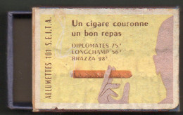 Boite D'Allumettes - Un CIGARE Couronne Un Bon Repas Bon - Zündholzschachteln