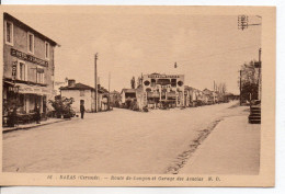 Carte Postale Ancienne Bazas - Route De Langon Et Garage Des Acacias - Garage Automobile - Bazas