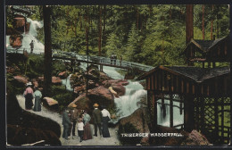 AK Triberg, Wanderer Am Triberger Wasserfall  - Triberg