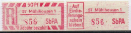 DDR Einschreibemarke Mühlhausen SbPA Postfrisch, EM2B-57II(1) RU (a) Zh (Mi 2C) - Etiquettes De Recommandé