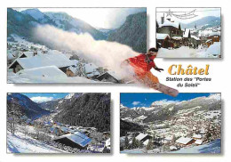 74 - Chatel - Station Des Portes Du Soleil - Multivues - Snowboard - Hiver - Neige - Flamme Postale - CPM - Voir Scans R - Châtel