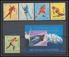 Guinée équatoriale Guinea 116 N°1308/12 + Bloc 290 Jeux Olympiques Olympic Games Lake Placid 1980 MNH ** - Winter 1980: Lake Placid