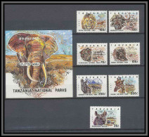 Tanzanie (Tanzania) 023 N°1442/1448 FAUNE AFRICAINE + Bloc ** éléphant Lion Girafe Girafa Rhinoceros.. MNH ** - Elephants