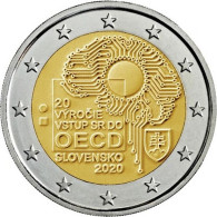 La 2 Euro Commemorative Slovaquie 2020 20 Ans Dans L'OCDE OECD UNC - Slovacchia