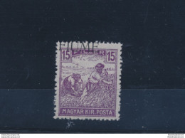 1918 Fiume, N° 9f , 15f. Violetto , Mietitore E Veduta , Soprastampa Fortemente - Andere & Zonder Classificatie