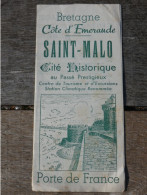 Ancien Dépliant Touristique De Saint Malo Illustrateur Dervaux  ExtA - Reiseprospekte