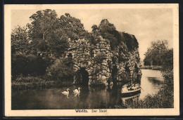 AK Wörlitz, Der Stein Mit Boot  - Wörlitz