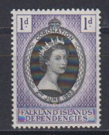 Falkland Islands Dependencies (FID) 1953 Coronation 1v  ** Mnh (60083) - Georgia Del Sud