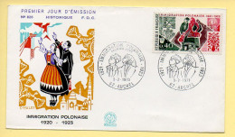 FDC N° 1740 - 1921 1923 IMMIGRATION POLONAISE - 62 Auchel 3/02/1973 - 1970-1979